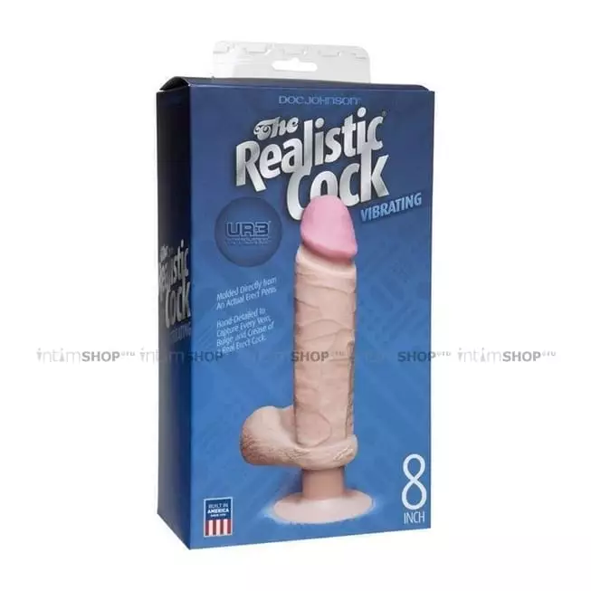 Фаллоимитатор с вибрацией Doc Johnson The Realistic Cock Vibrating 8